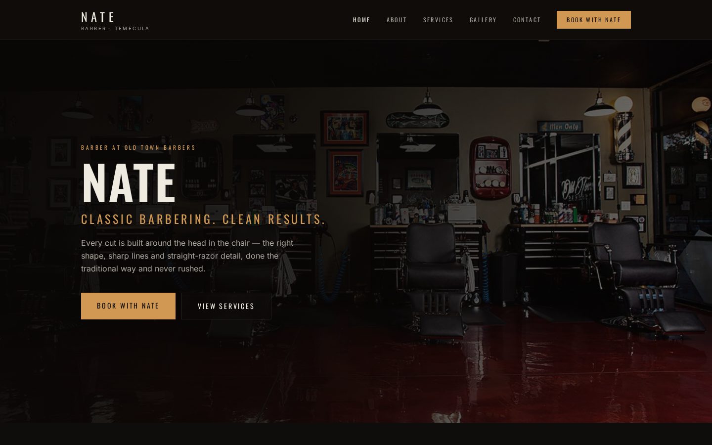 Homepage of the Southern California Barber - Nate website